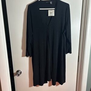 NWT‎ George Womens Black 3/4 Sleeve Duster Cardigan Single Button XL 16/18